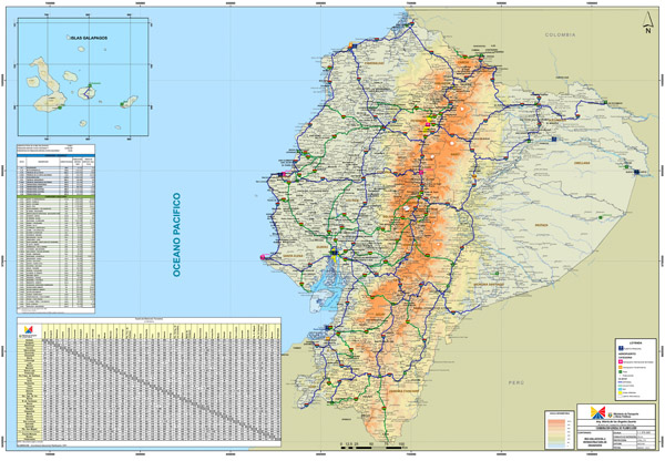 printable road maps of ecuador