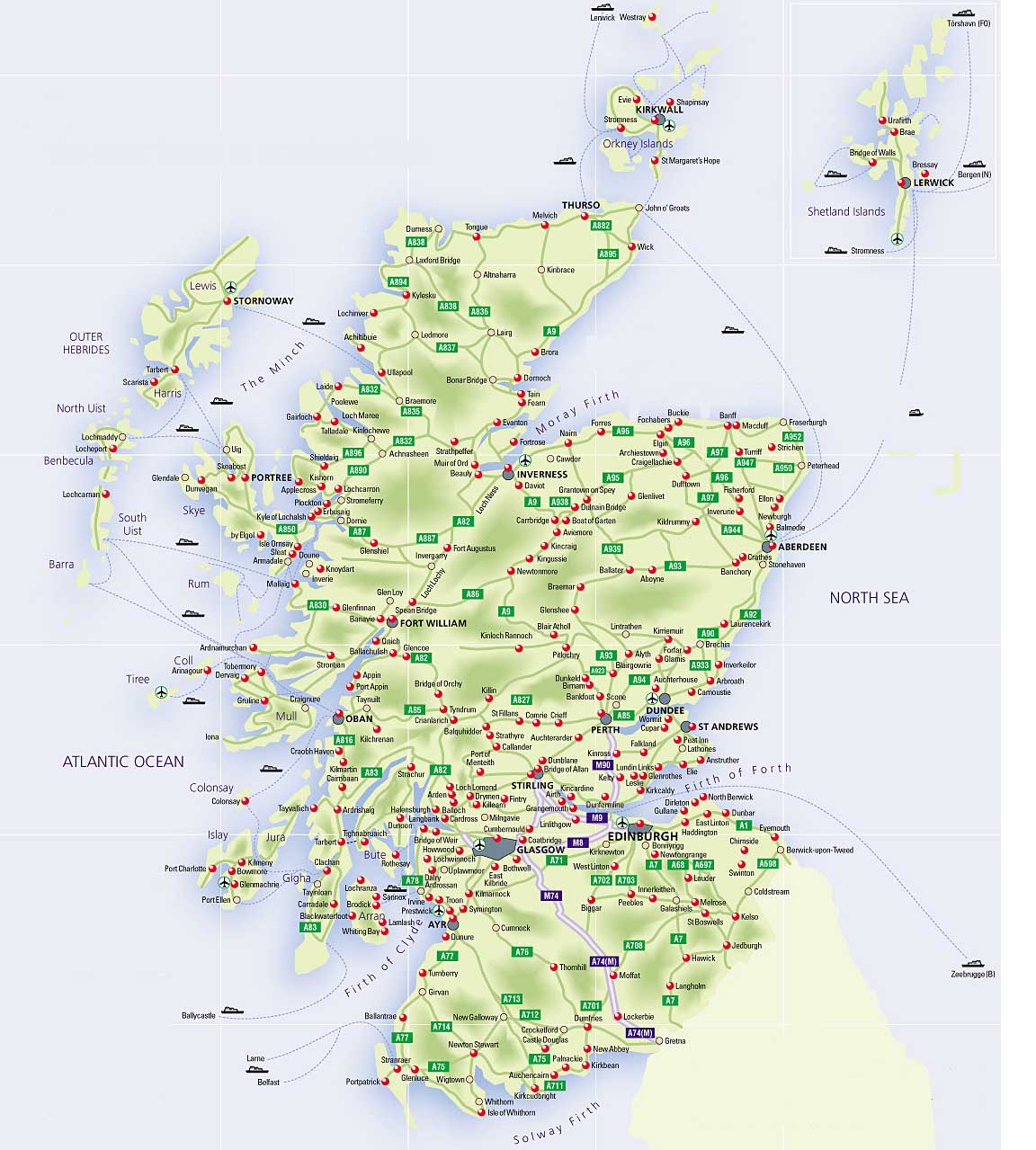 printable road maps of scotland
