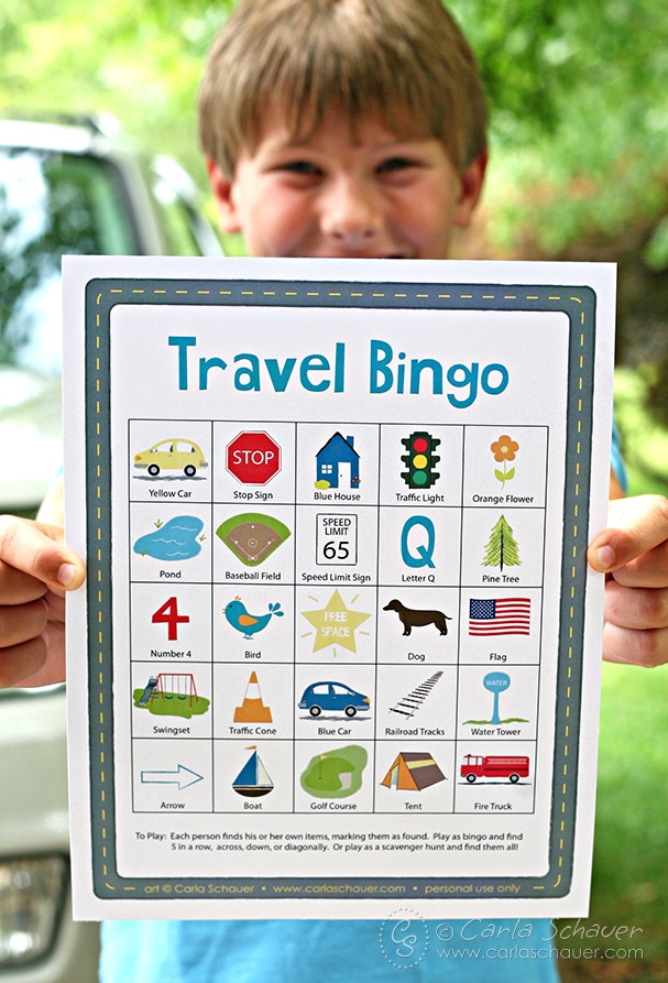 printable road trip bingo cards