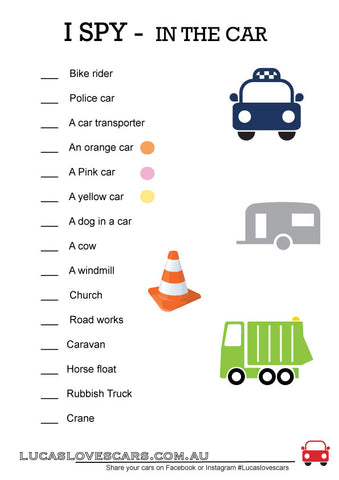Travelling with kids | free printable for car trip | Lucas loves cars