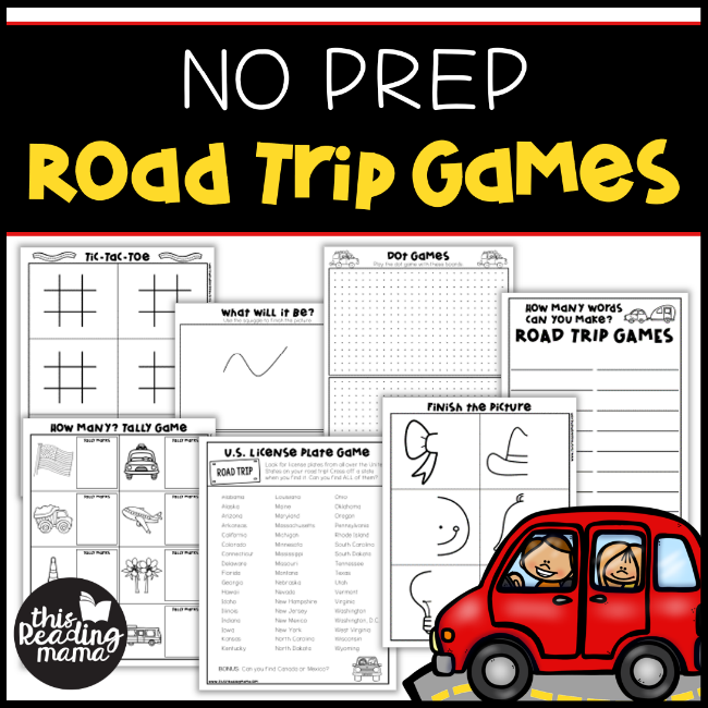No Prep Road Trip Games Pack - This Reading Mama