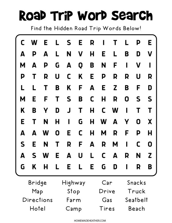 printable road trip games