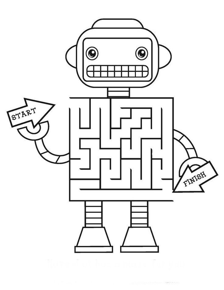 printable robot mazes
