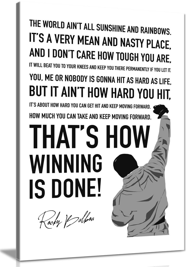 Rocky Canvas Print Modern Hope Quote Canvas Wall Art Picture Print Home  Decor