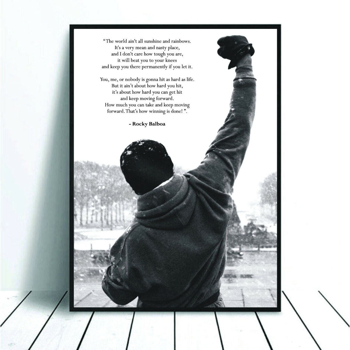 Rocky Balboa Quote Poster, Rocky Balboa Motivational Art Print ...