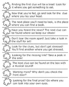 printable romantic scavenger hunt