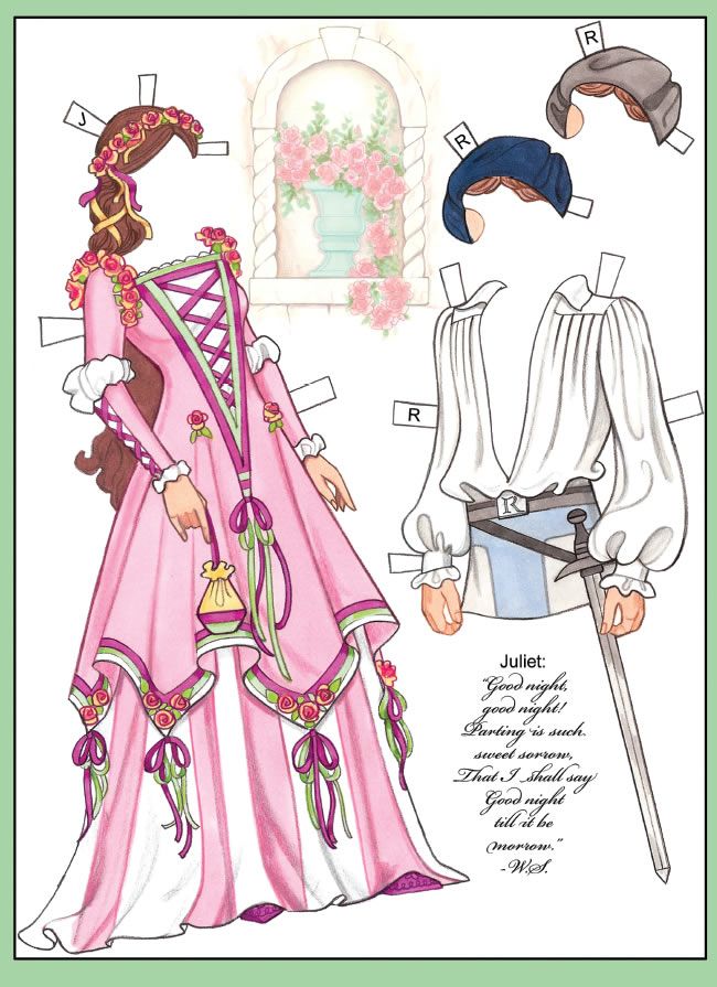 printable romeo and juliet paper dolls