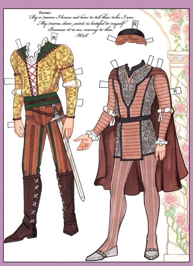 printable romeo and juliet paper dolls