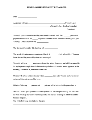 printable room rental agreement
