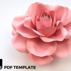 Wild Rose Medium Paper Flower Template PDF Printable Rose Template ...