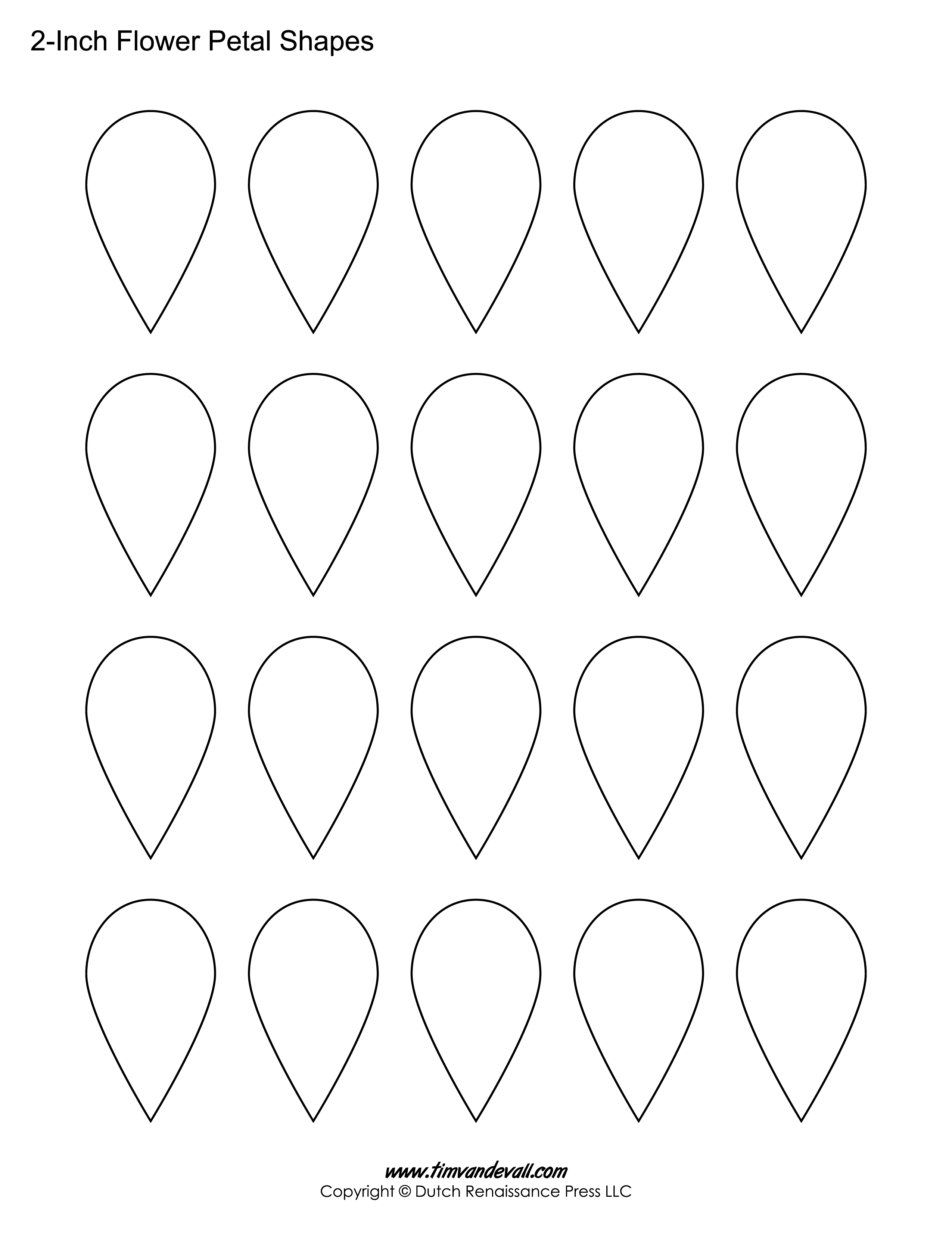 Printable Flower Petal Templates for Making Paper Flowers