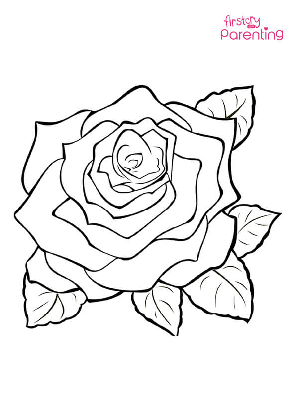 Easy Printable Rose Coloring Pages for Kids