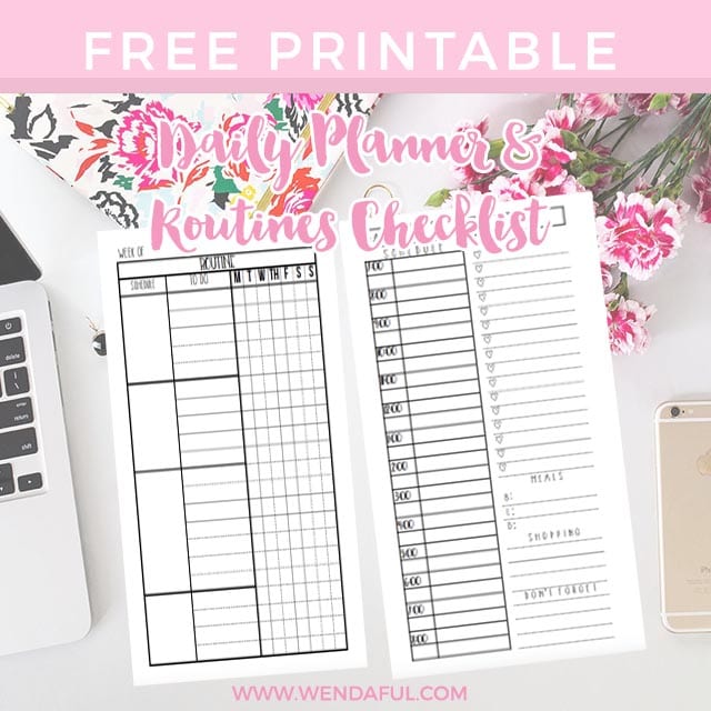 Editable Routine Checklist &  Daily Planner Printable