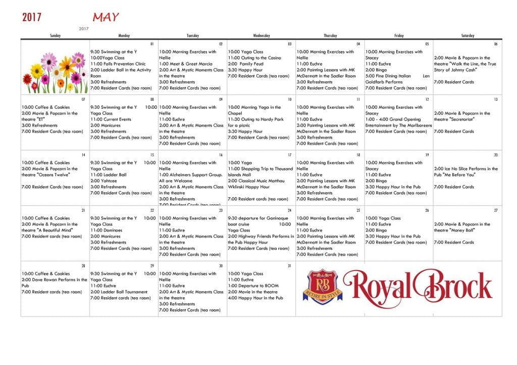 printable royals schedule 2017
