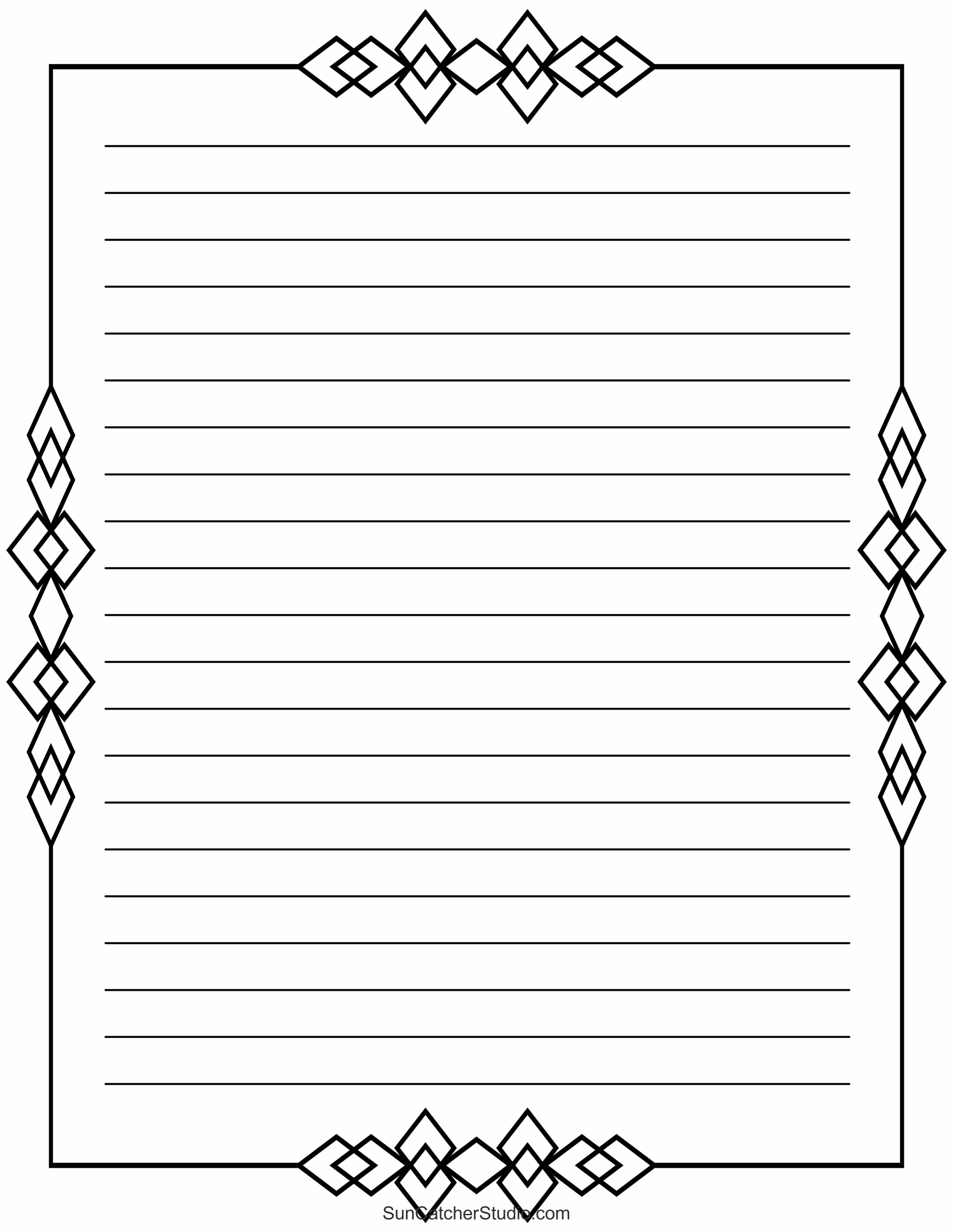 Free Printable Stationery and Lined Letter Writing Paper - DIY ...