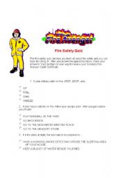 Fire Safety Quiz/Drawings (part 1) - ESL worksheet by _babz
