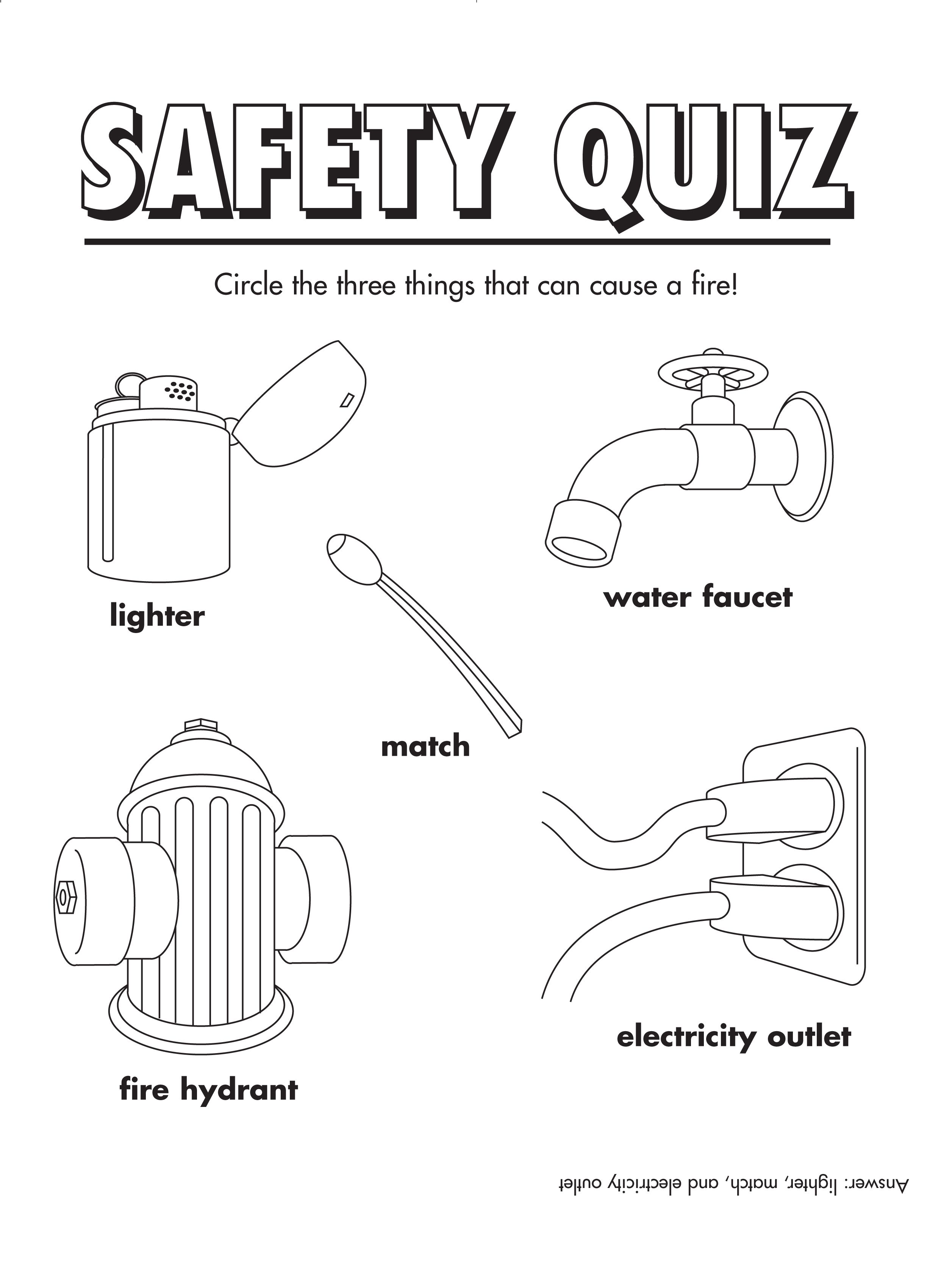 FireSafety Quiz! #Freeprintable #coloring #activity | Fire safety ...