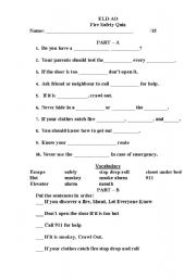 Fire Safety Quiz - ESL worksheet by hansari9119