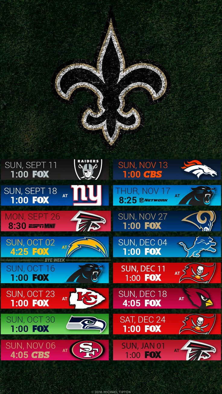 printable saints schedule 2017