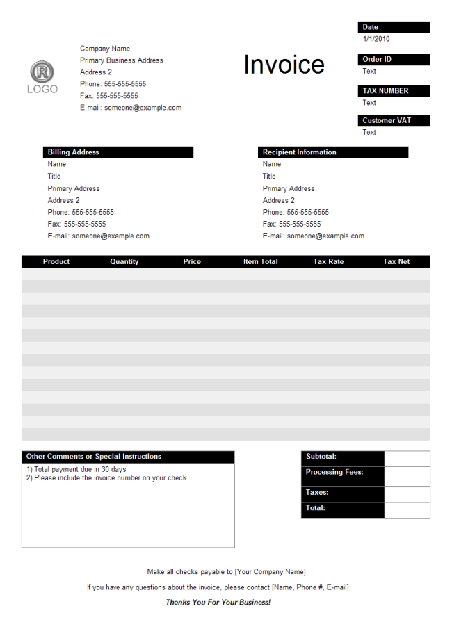 Sales Invoice | Free Sales Invoice Templates
