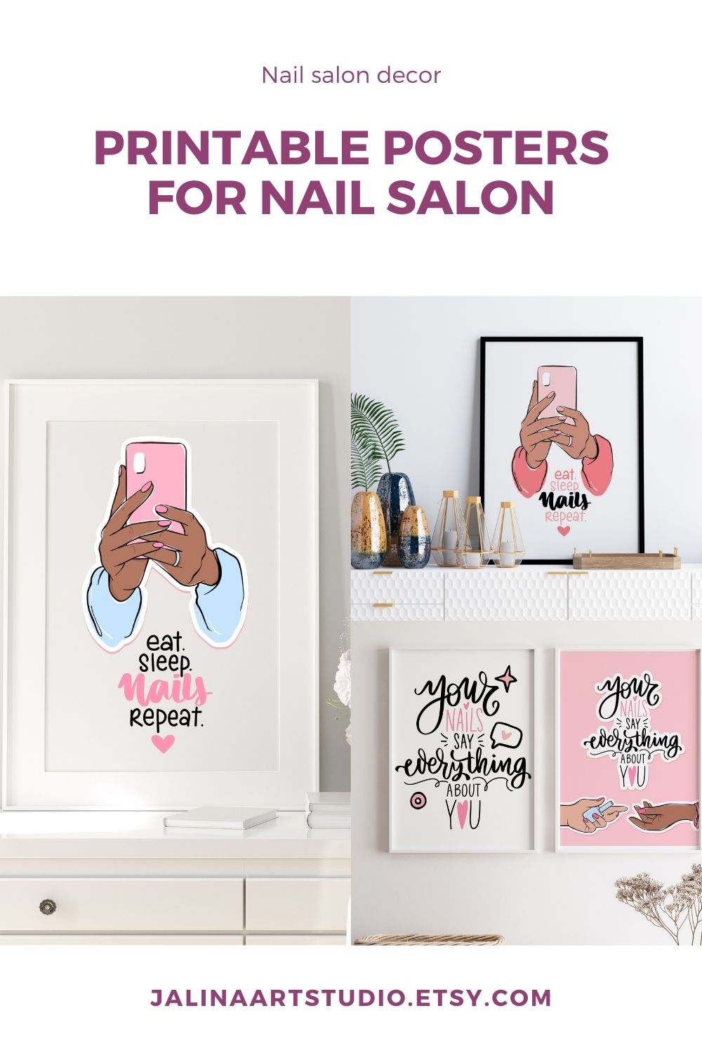 Nail studio printable wall decor