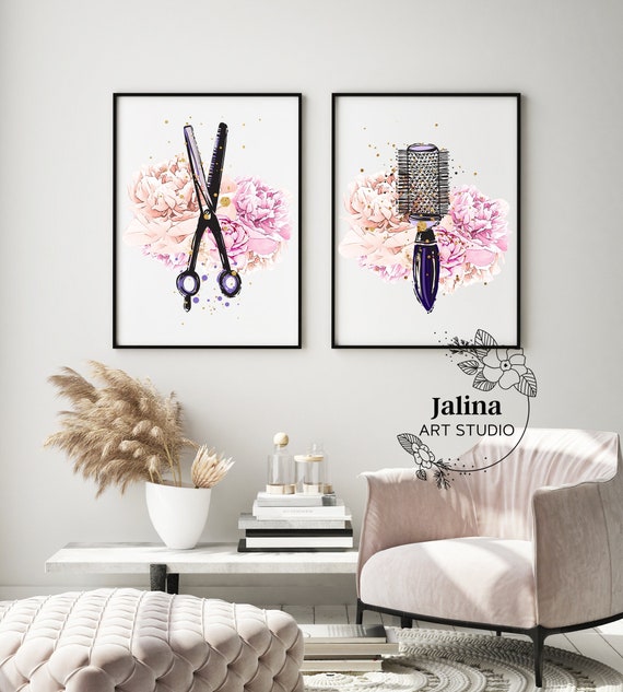 Hair Salon 3 Piece Wall Art, Hair Stylist Gift, Beauty Salon ...