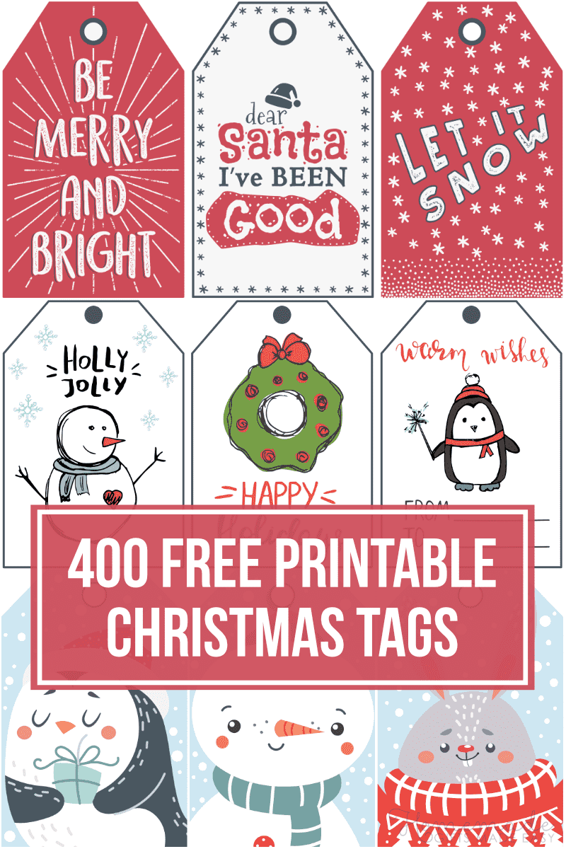 BIG Free Printable Christmas Gift Tag - Press Print Party!