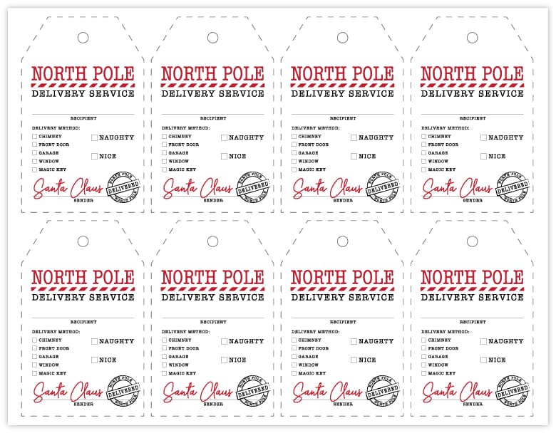 printable santa labels