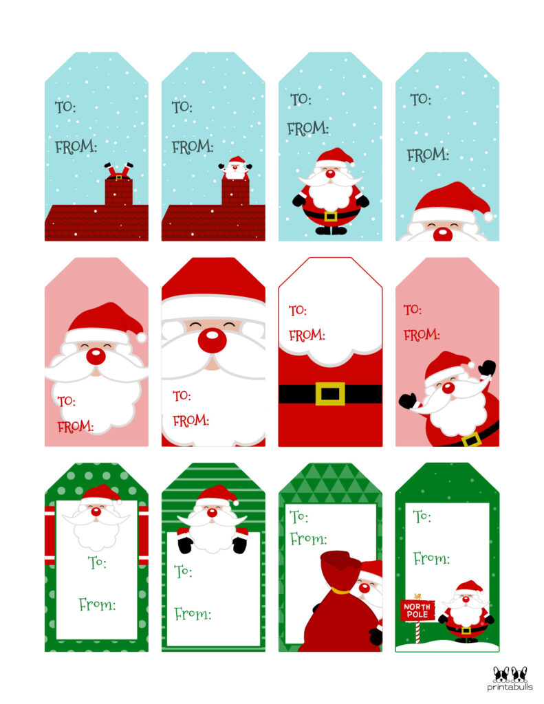 Christmas Gift Labels Template - red