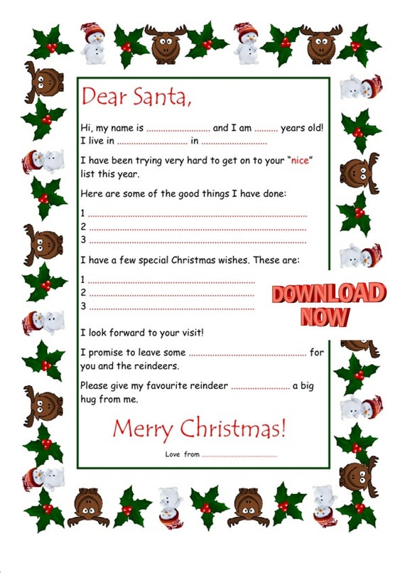 printable santa letters uk