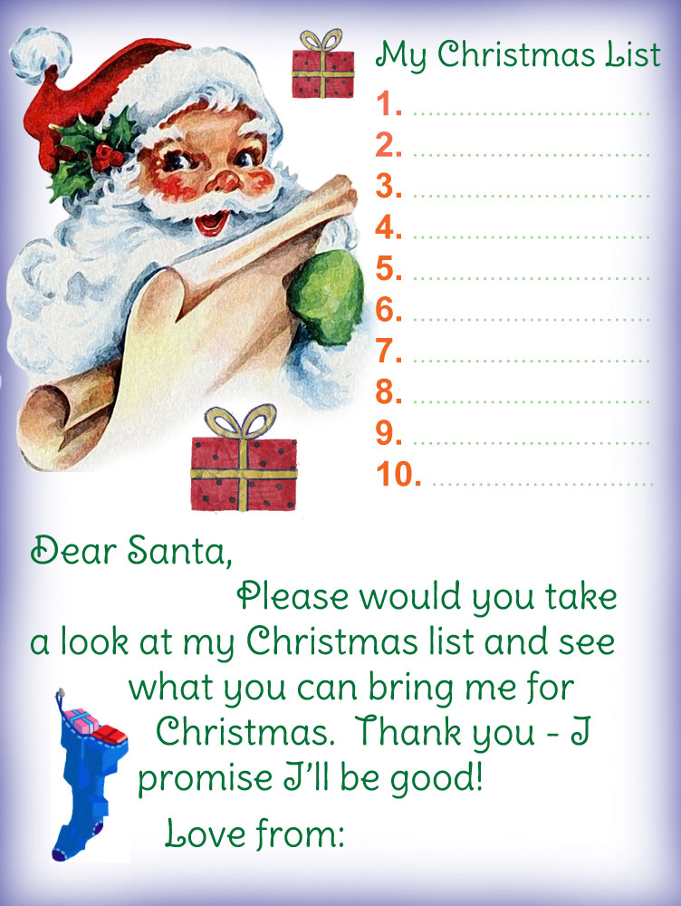 Letter to Santa with Christmas List (10 Presents) - Rooftop Post ...