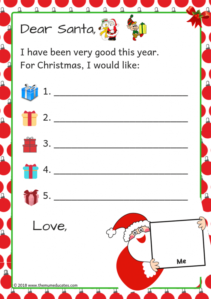 7 Free Printable Letters to Santa - The Mum Educates