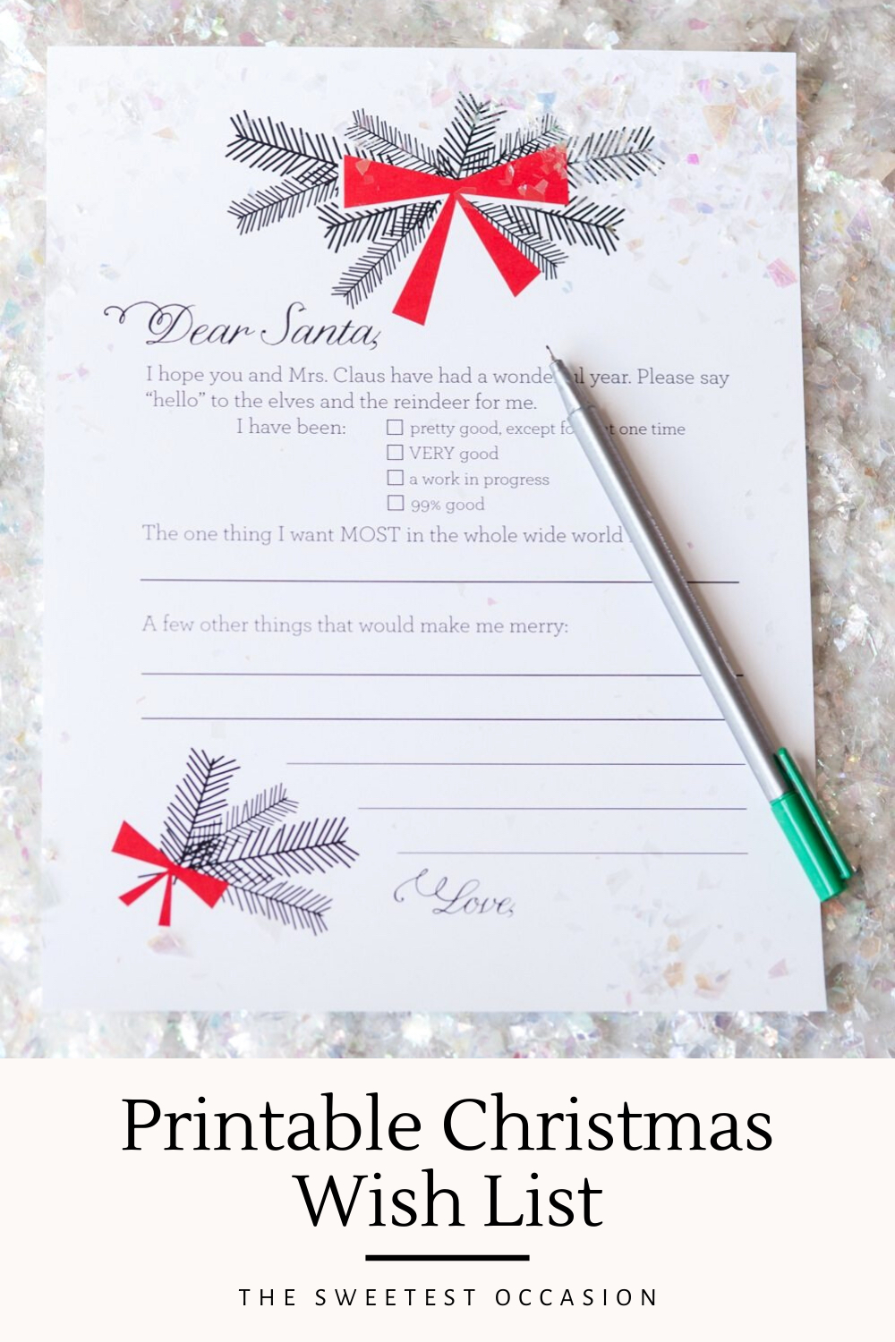 printable santa list