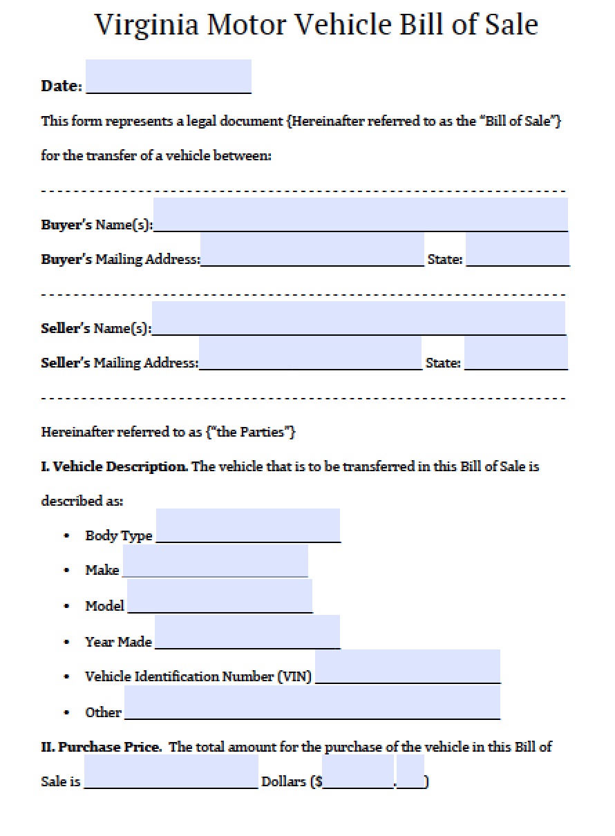 printable sc vehicle bill of sale