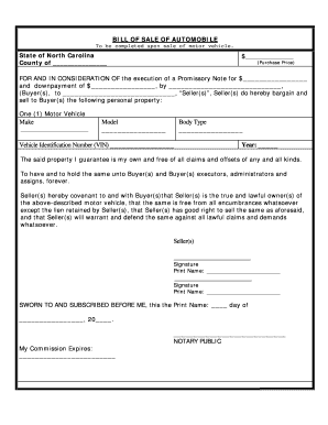 printable sc vehicle bill of sale