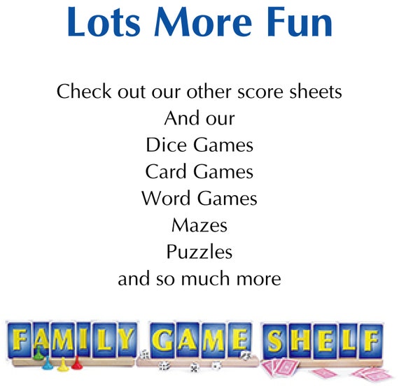 Printable Scattergories Categories Blank Score Sheets, Scattergories  Categories score card blank