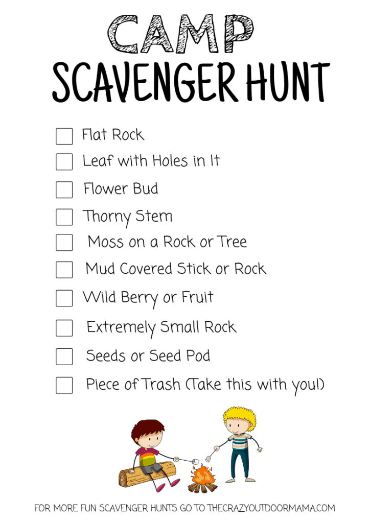 printable scavenger hunt camping