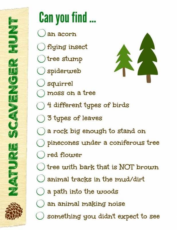 printable scavenger hunt checklist