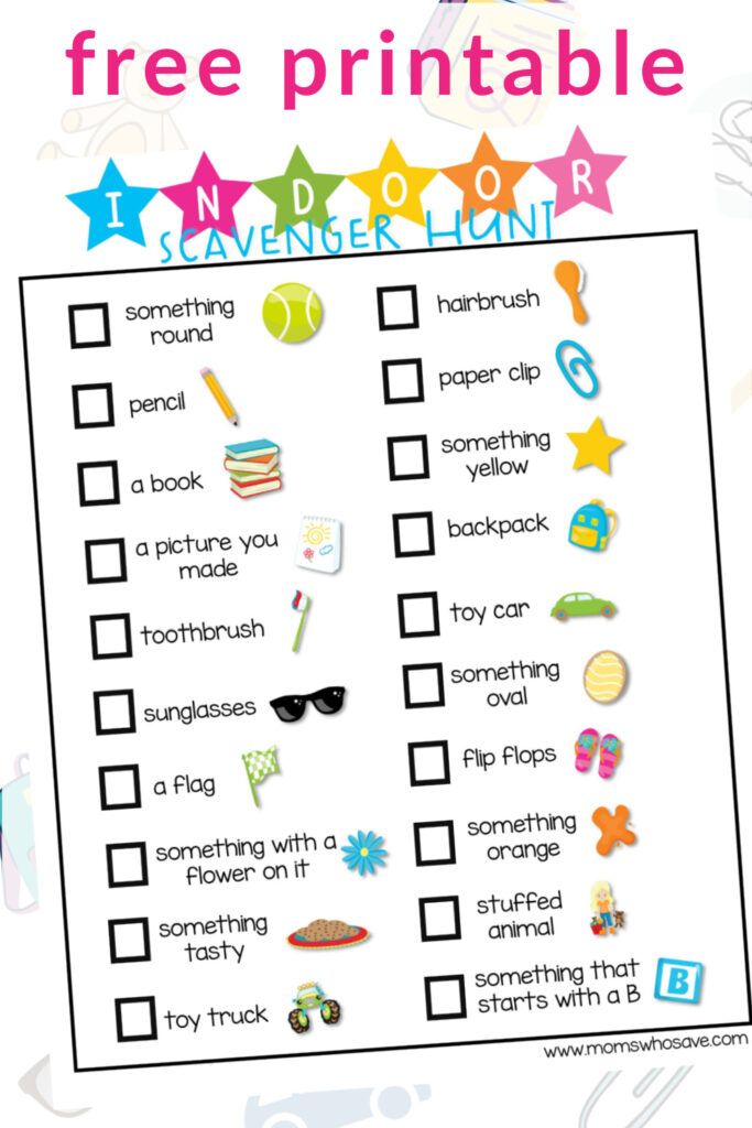 printable scavenger hunt checklist