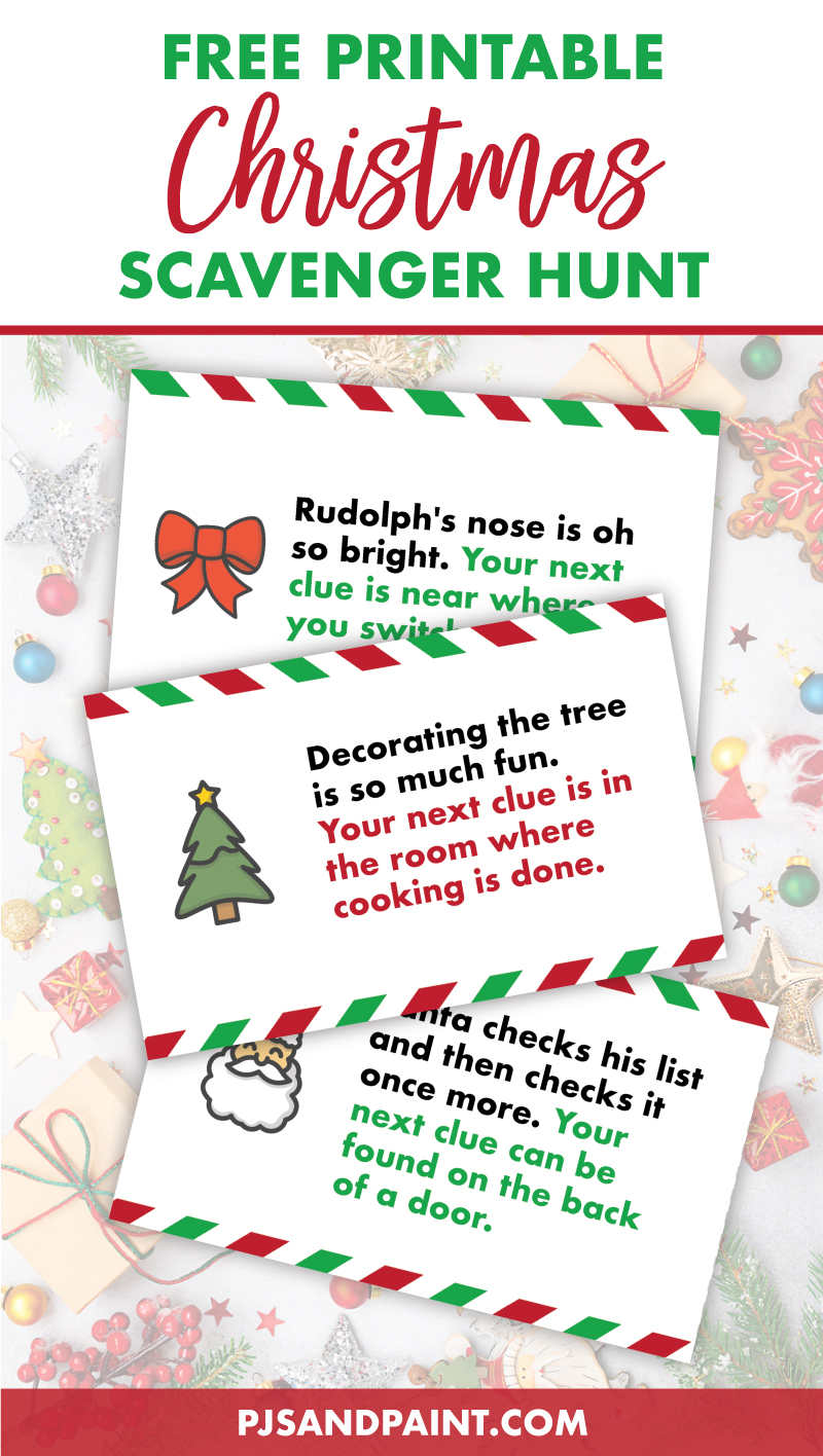 printable scavenger hunt clues christmas