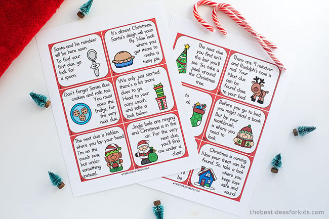 printable scavenger hunt clues christmas