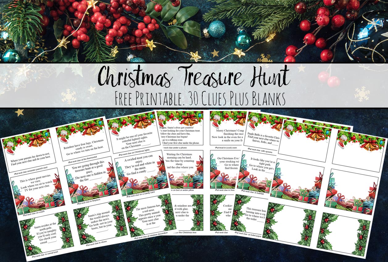 printable scavenger hunt clues christmas