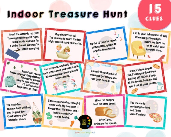 printable scavenger hunt clues for around the house