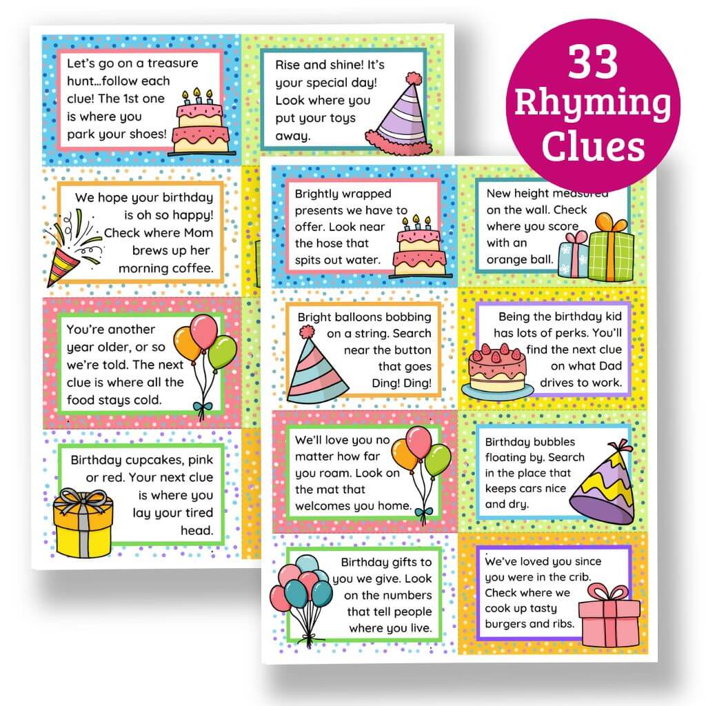 printable scavenger hunt clues for around the house
