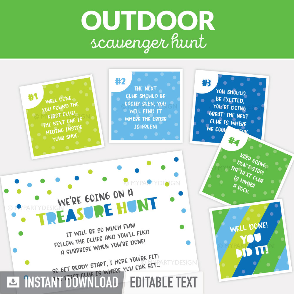 printable scavenger hunt clues