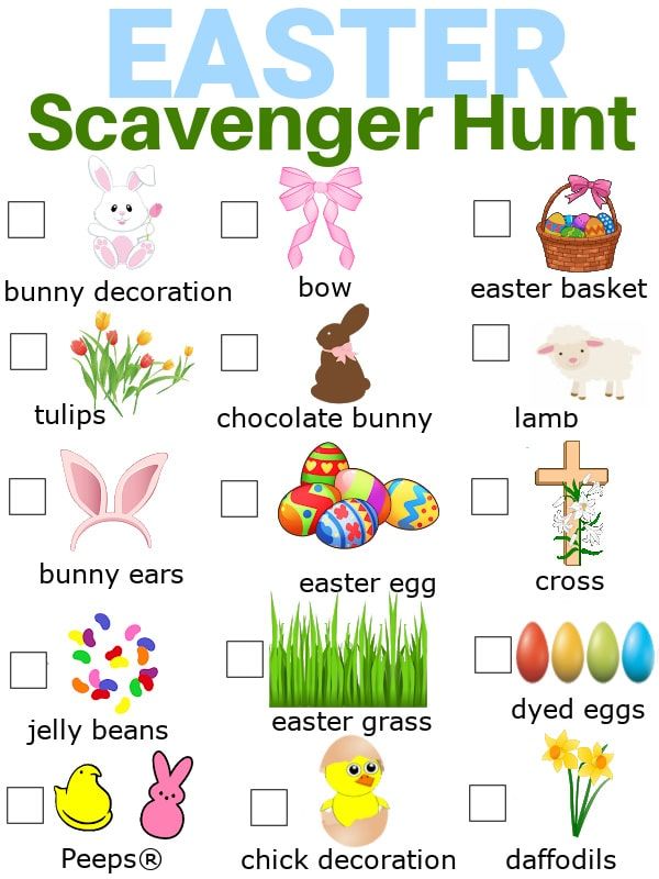 printable scavenger hunt easter
