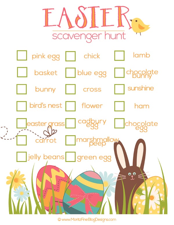 printable scavenger hunt easter