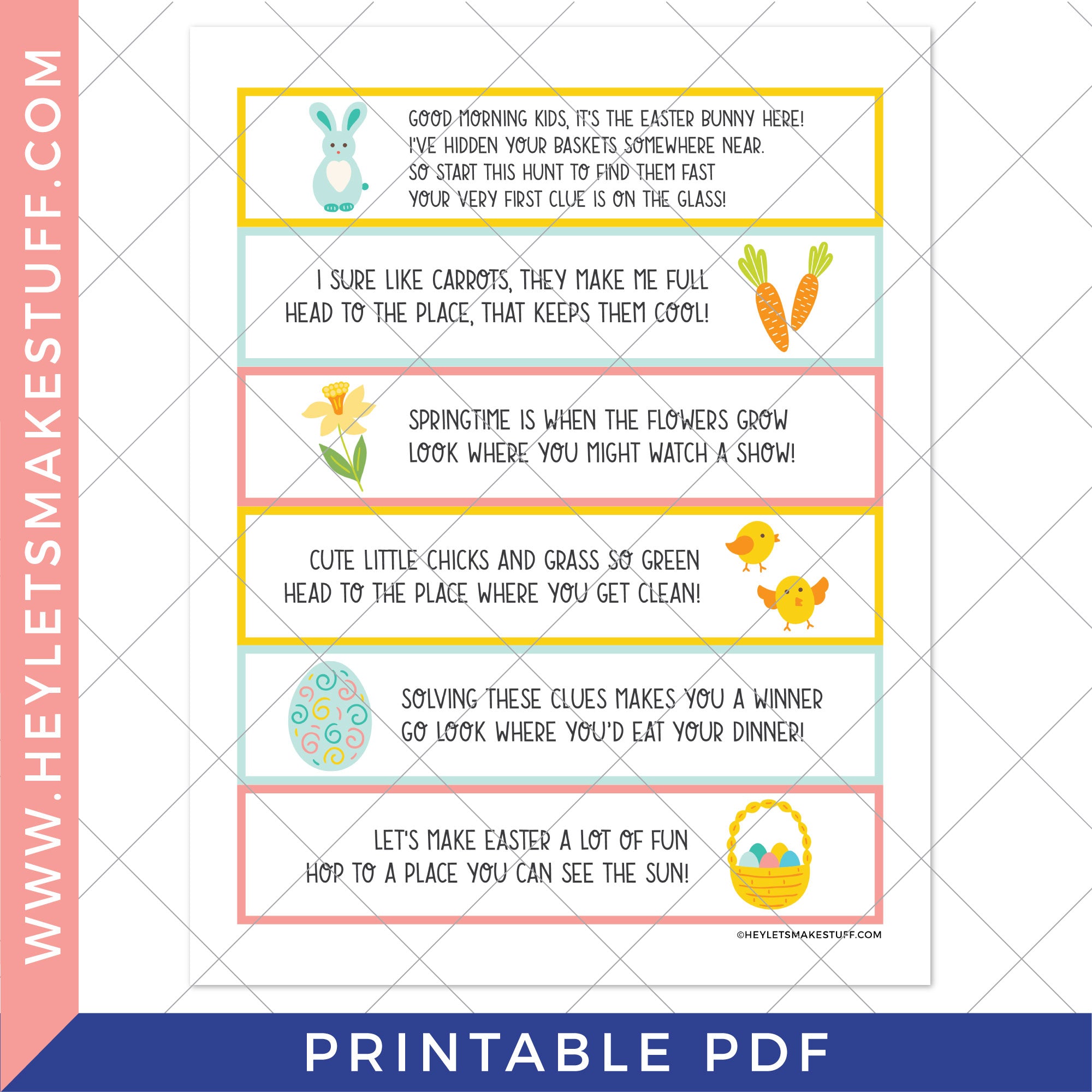Printable Easter Scavenger Hunt - Hey, Lets Make Stuff