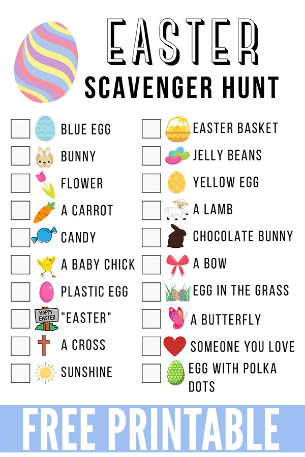 Printable Easter Scavenger Hunt for Family Fun This Easter