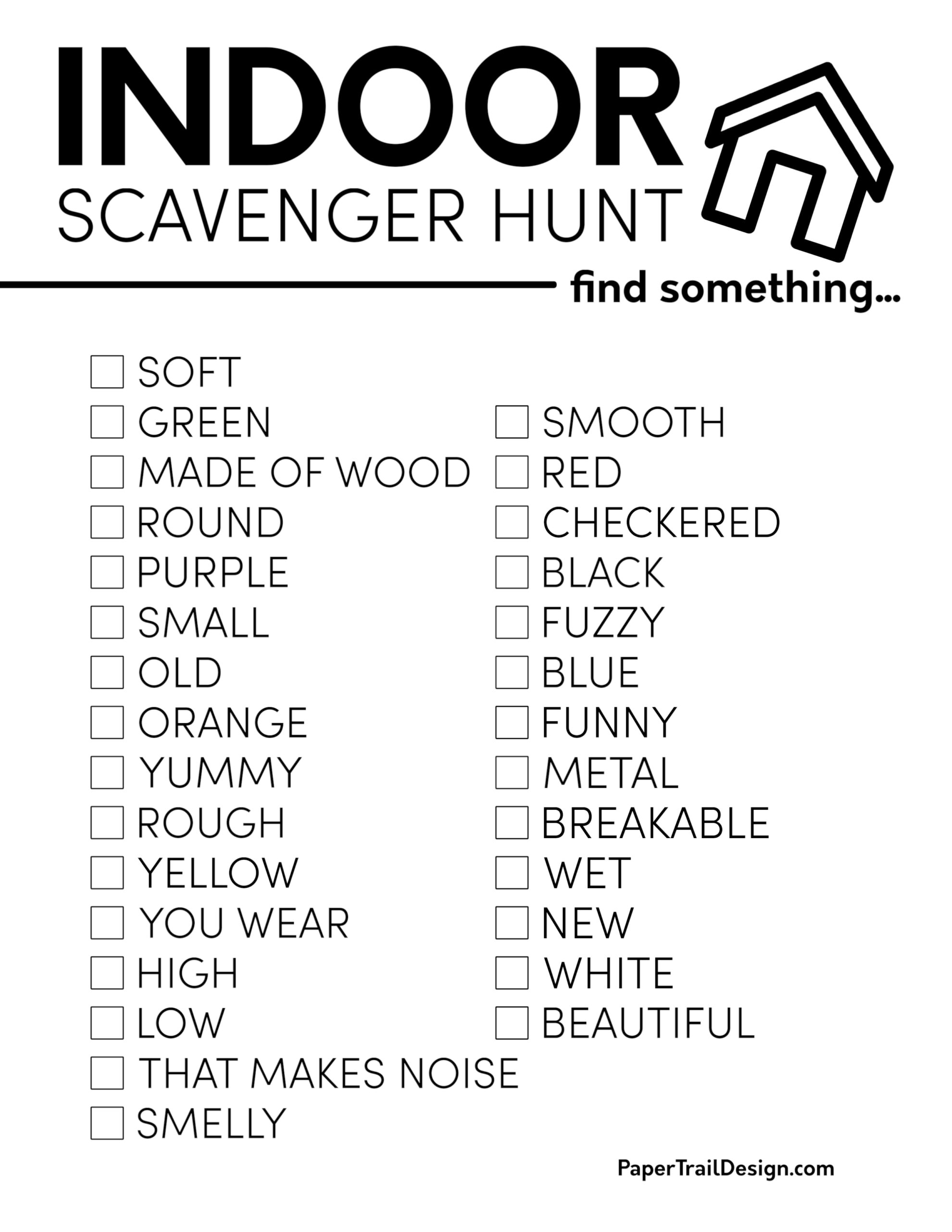 printable scavenger hunt indoor